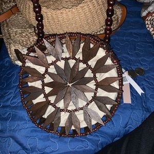 Woven mango handbag with tags brand new